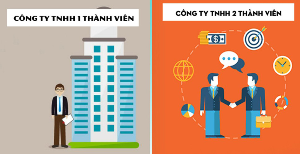 Công ty trách nhiệm hữu hạn, 1 thành viên và 2 thành viên