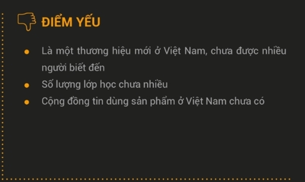 Điểm yếu (Weaknesses)